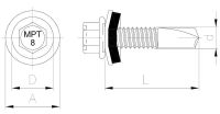 MPT 8 self-drilling screw (ceramic coating)
