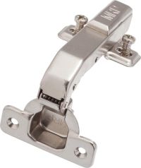 Angled soft-closing hinge - 90° with mounting plate and euro screws