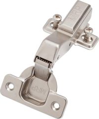 Angled soft-closing hinge - 45° with mounting plate and euro screws