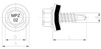 MPZ 02 self-drilling screw (zinc plating)